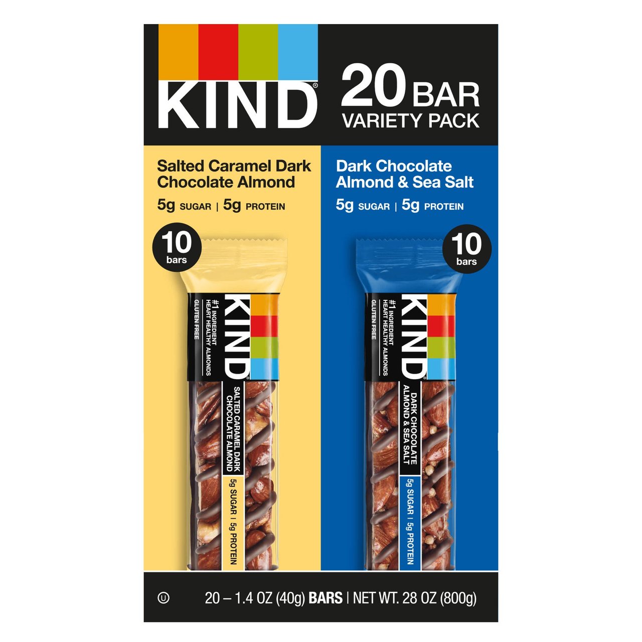 KIND Bar Variety Pack Without Peanuts, 20 x 1.4 oz - Image 1