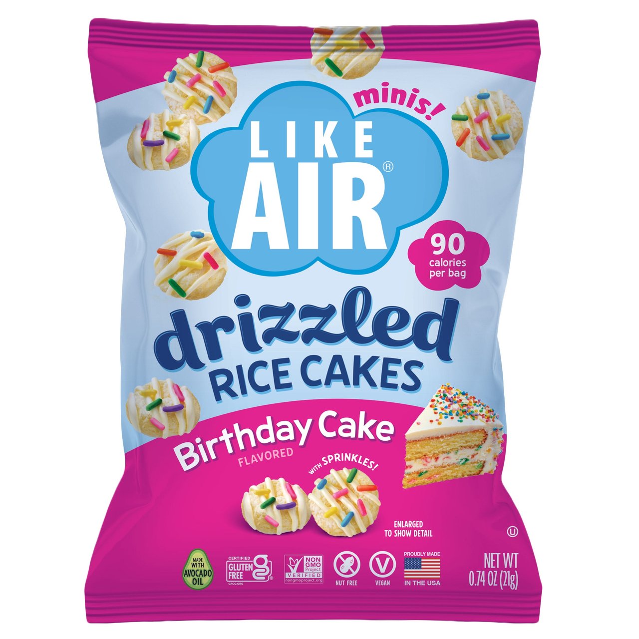 Like Air Drizzled Rice Cake Birthday Cake 13.5 oz - Image 1