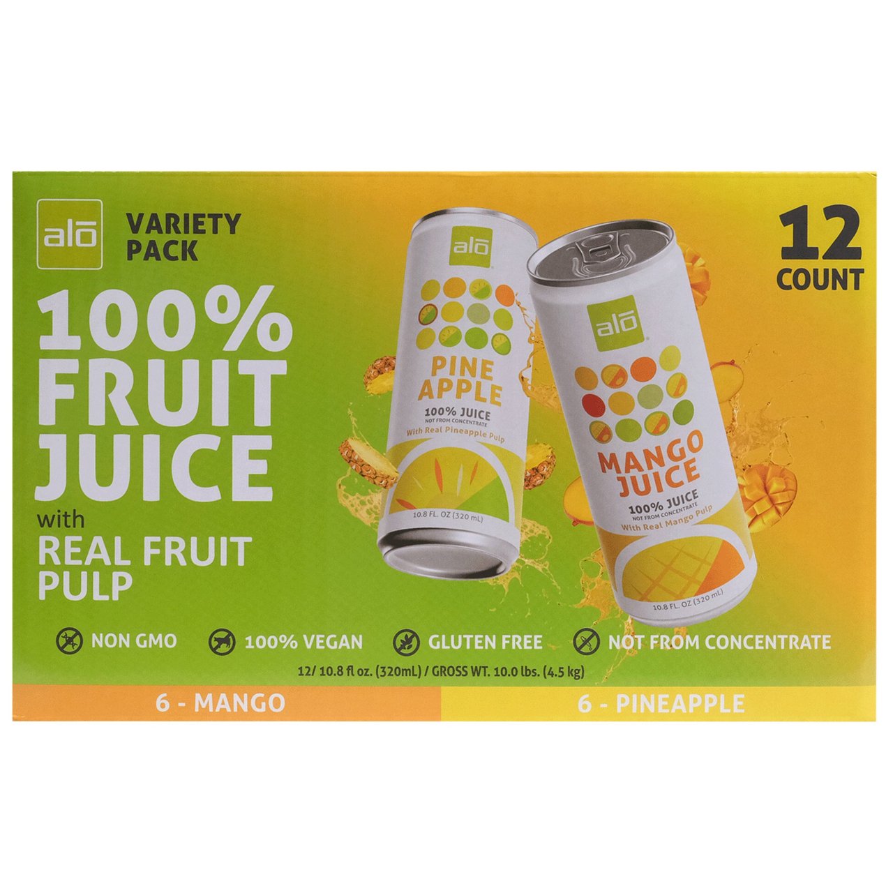 Alo 100% Fruit Juice Variety Pack, 12 ct, 10.8 fl oz - Image 1