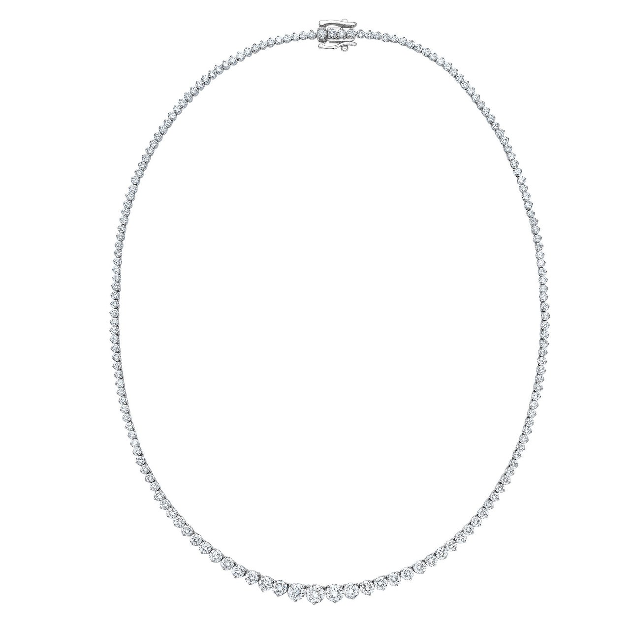 14kt White Gold VS2 G Color 10.0 ctw Round Brilliant Diamond Strand Necklace - Image 1