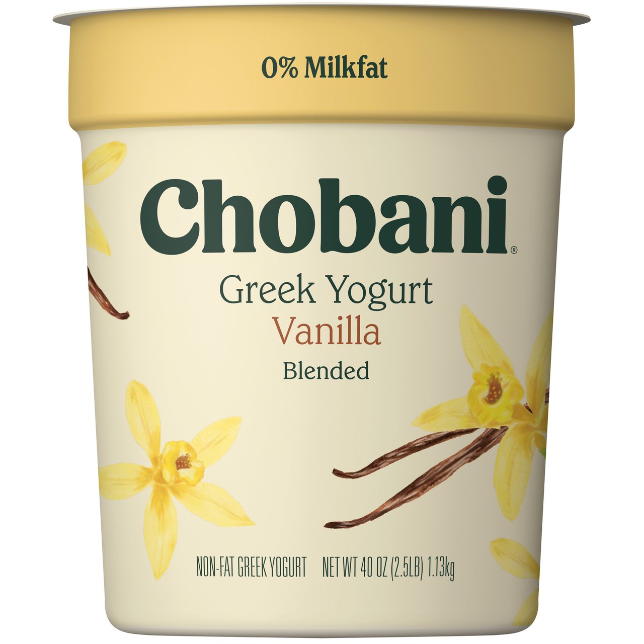 Chobani Vanilla Blended Greek Yogurt 40 Ounces - Image 1