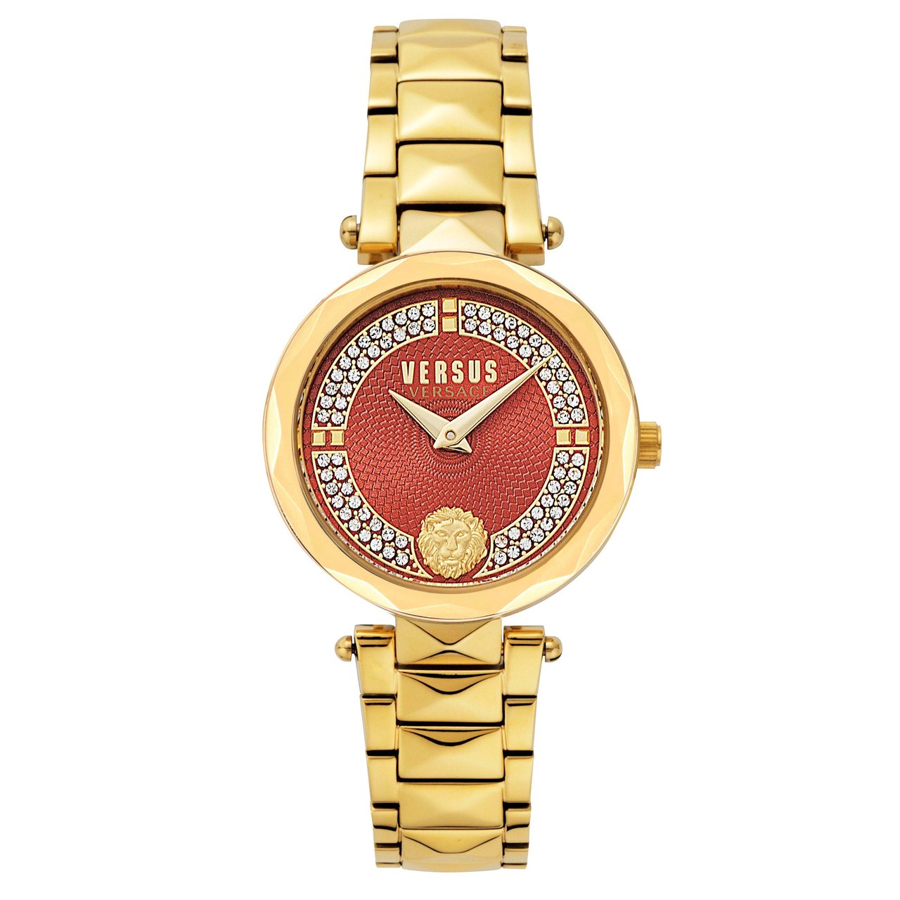 Versus Versace Covent Garden Petite Red Leather Strap Quartz Ladies Watch - Image 1