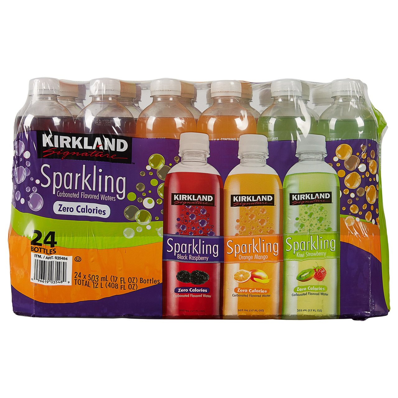 Kirkland Signature Sparkling Flavored Water 24/17 oz Bottles - Image 1