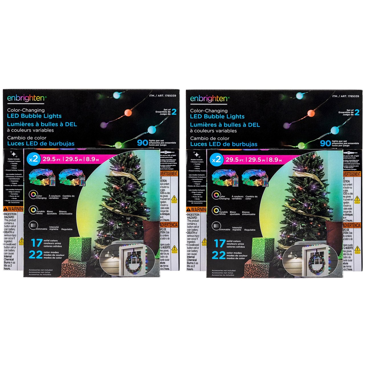 Enbrighten Color-Changing LED Bubble Lights, 2-Pack - Image 1