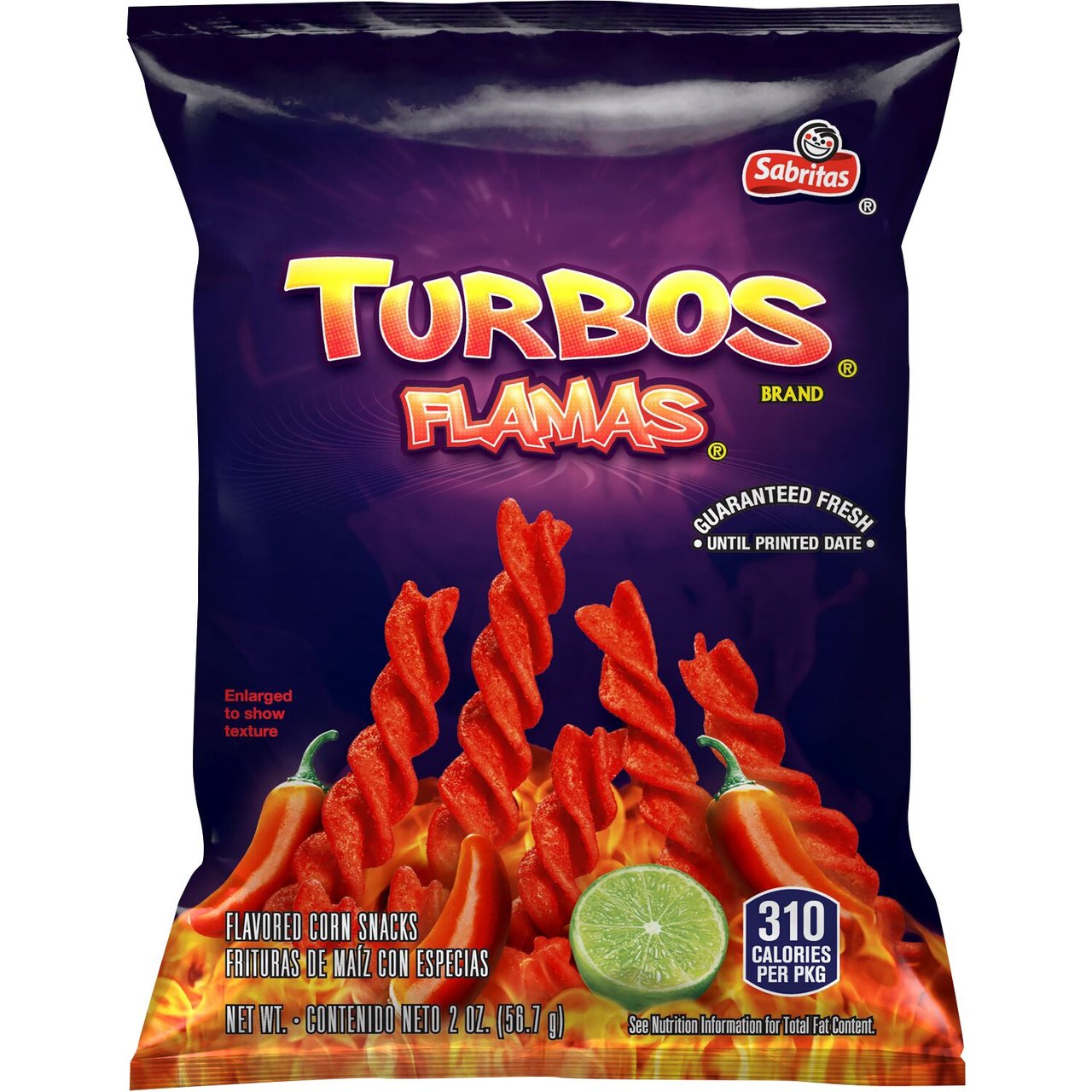 Sabritas Turbos Flamas Flavored Corn Snacks, 64-Count / 1.75 oz - Image 1