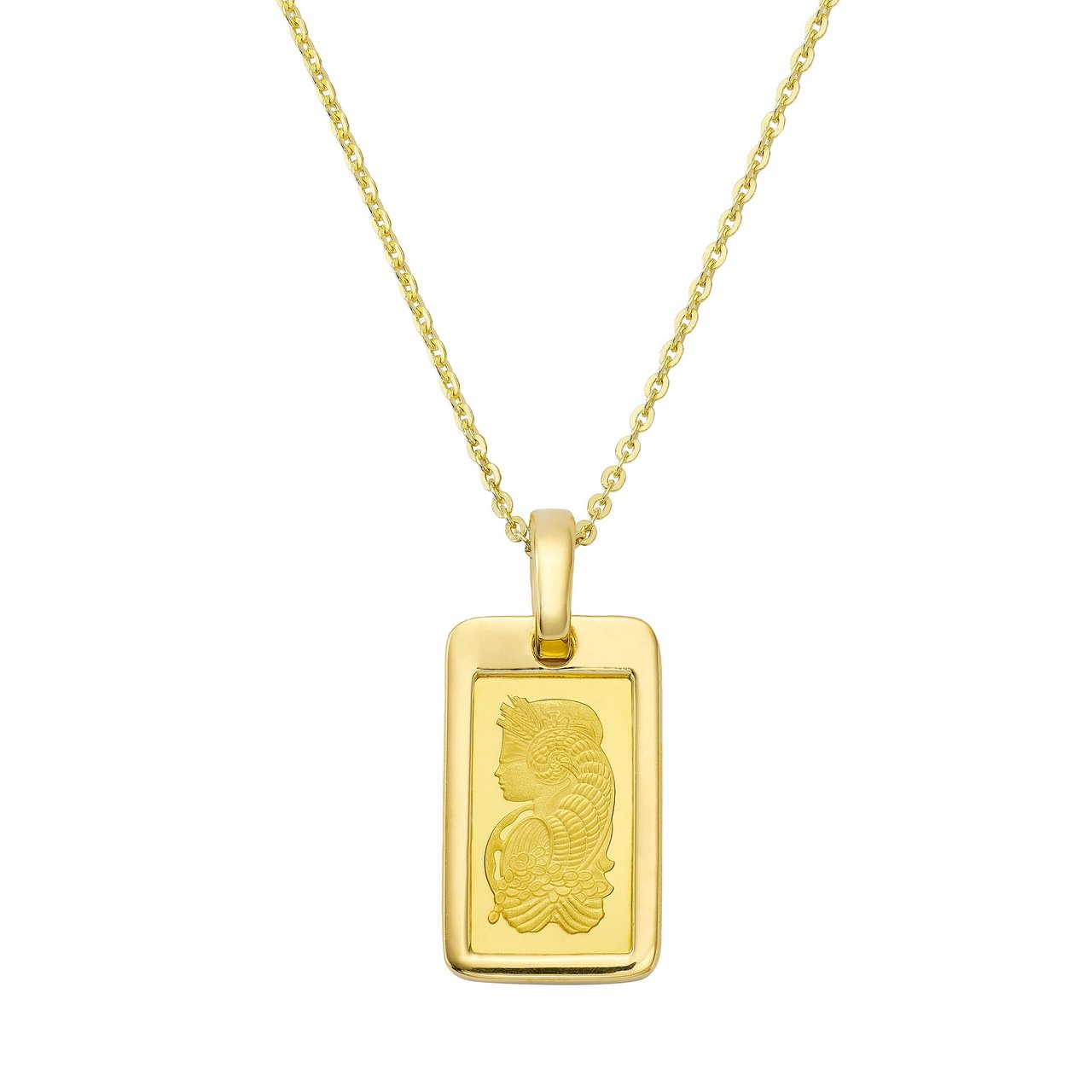 1 GRAM PAMP LADY FORTUNA W/18KT FRAME AND CHAIN 5.14 GRAMS - Image 1