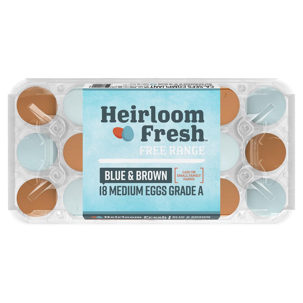 Heirloom Fresh Medium Free Range Eggs 18 CT USDA Grade A - Image 1