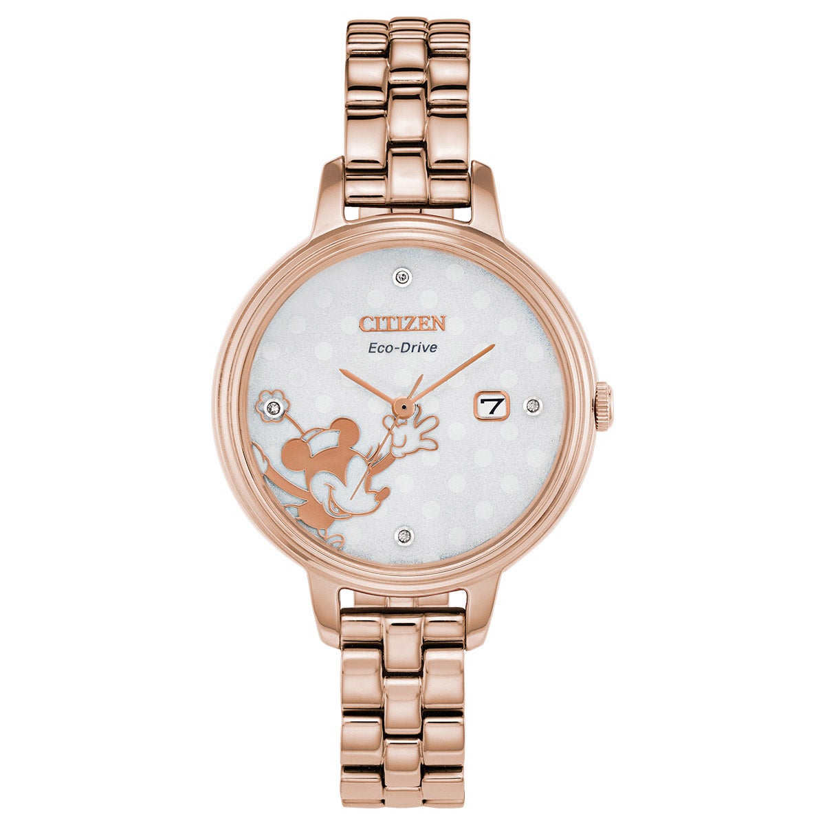 Citizen Eco-Drive Disney Minnie Mouse Stainless Steel Quartz Women's Watch, 31mm - Image 1