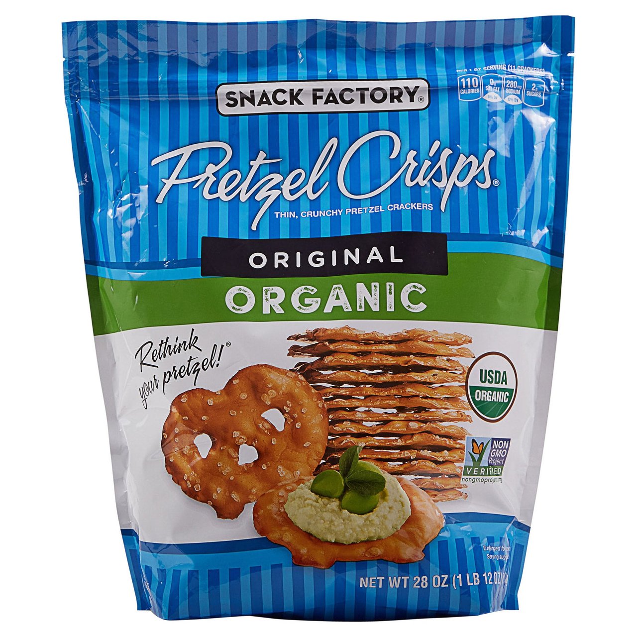 Snack Factory Organic Pretzel Crisps 28 Ounce Bag - Image 1