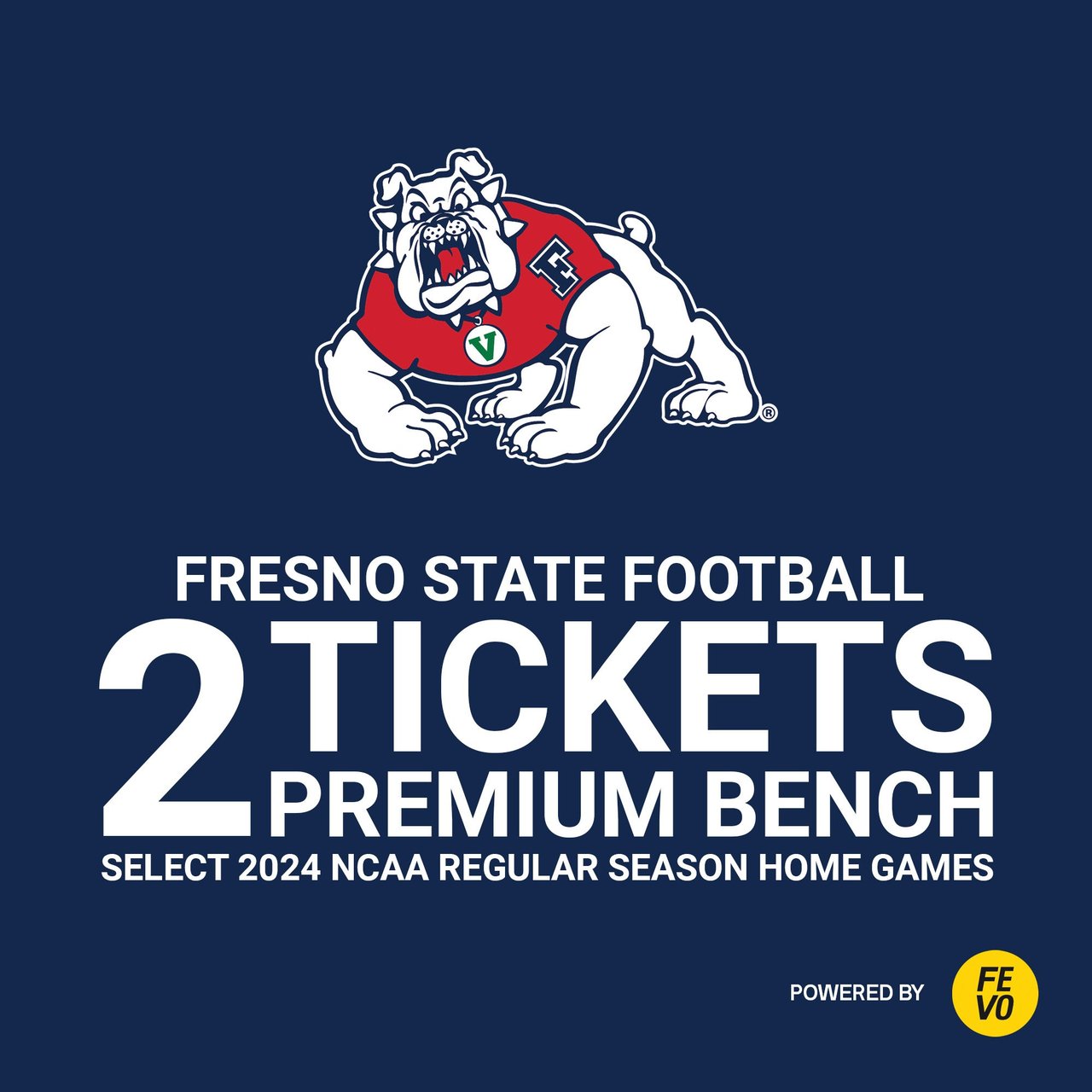 NCAA Fresno State Football - Two Premium Bench Tickets, eVoucher (Non-Refundable)