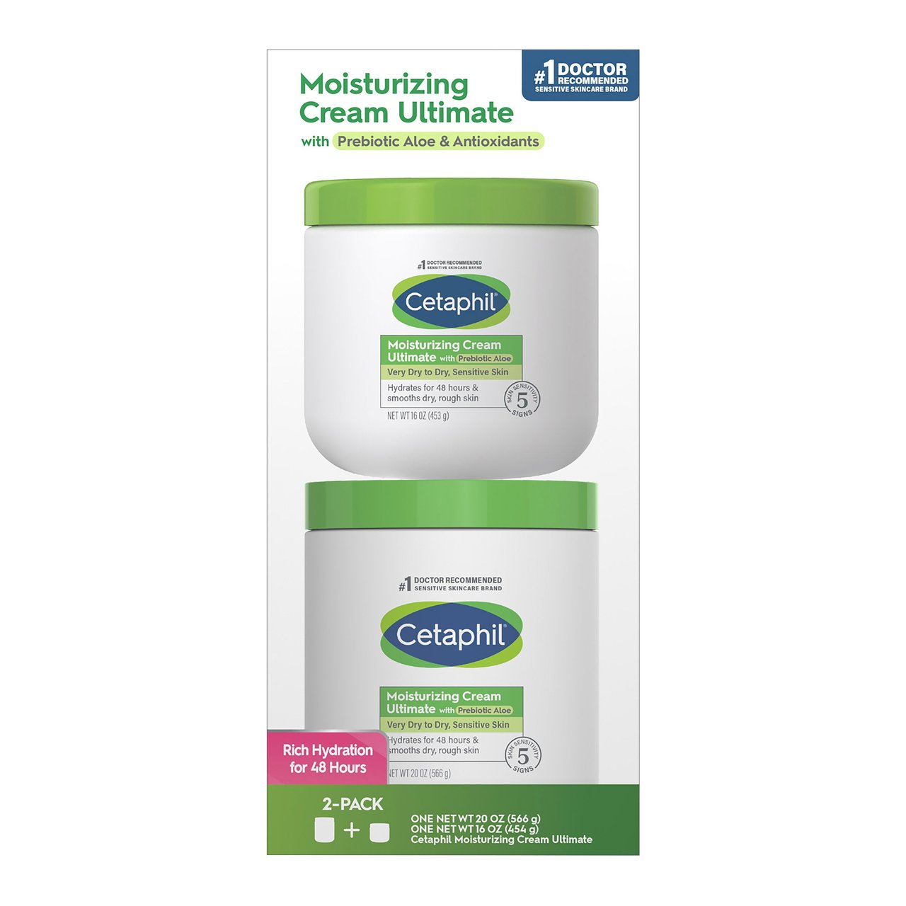 Cetaphil Ultimate Cream 2-Pack 16 oz & 20 oz - Image 1