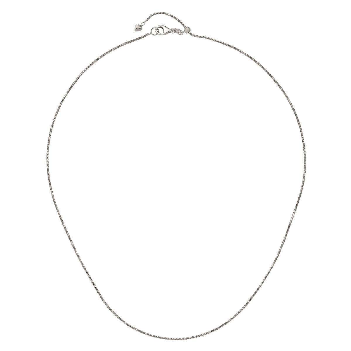 14KT White Gold 22" Adjustable Spiga Chain Made in Italy - Image 1