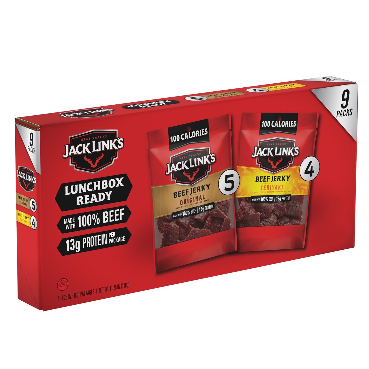 Jack Link's Beef Jerky Variety Pack, 1.25 oz, 9-Count - Image 1