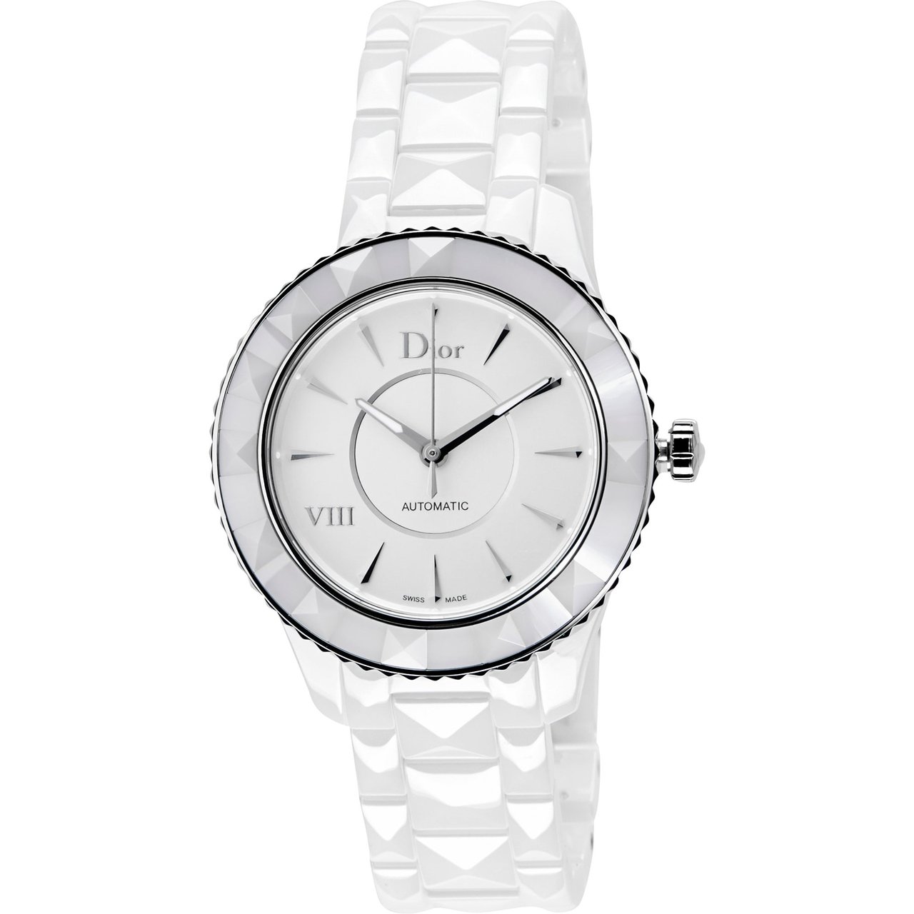 Christian Dior White Ceramic Automatic Ladies Watch