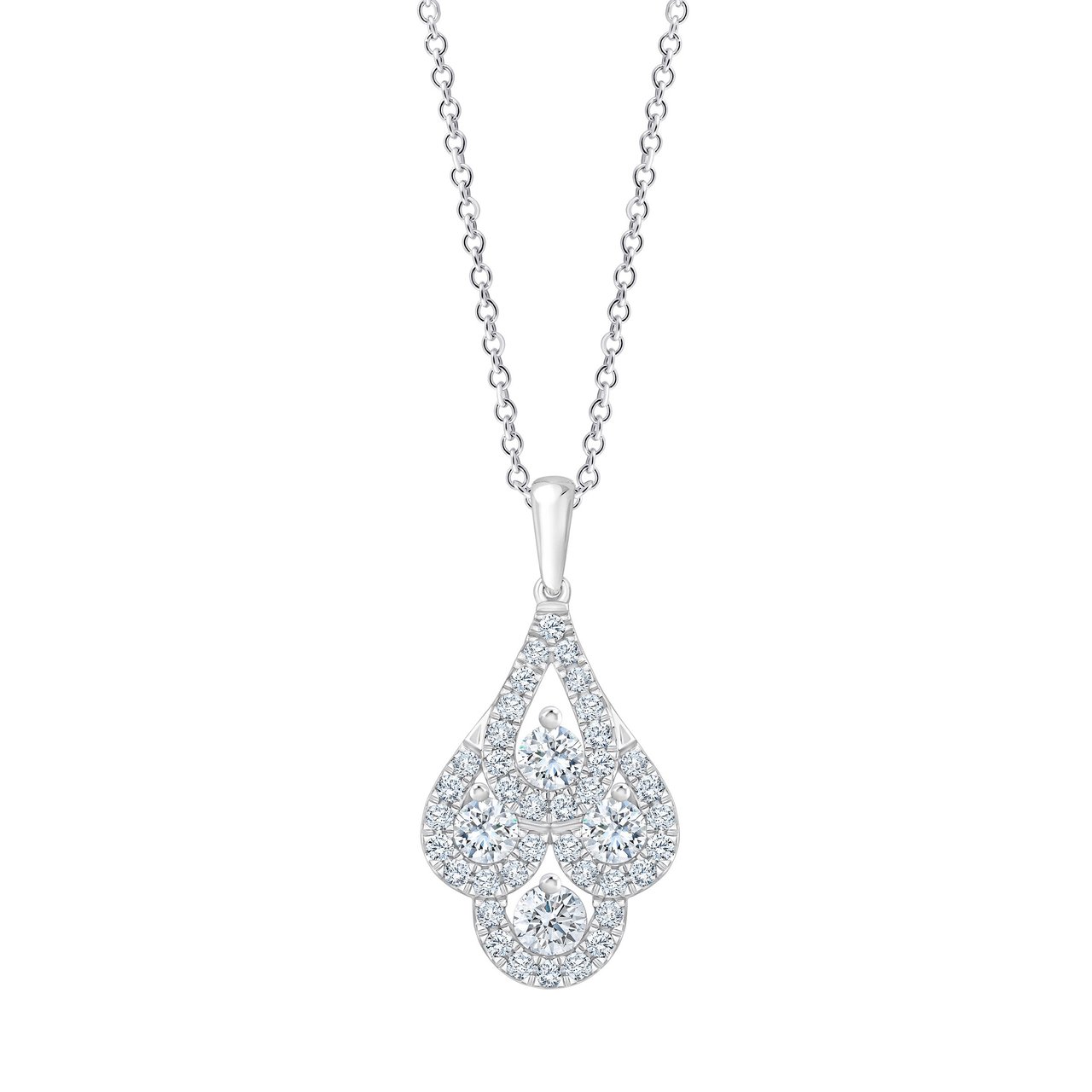 14kt White Gold VS2 I 0.60 CTW Round Diamond Pendant - Image 1