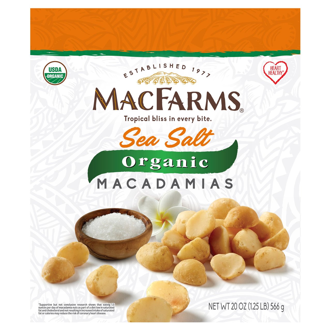 MacFarms Organic Macadamia Nuts with Sea Salt 20 oz - Image 1