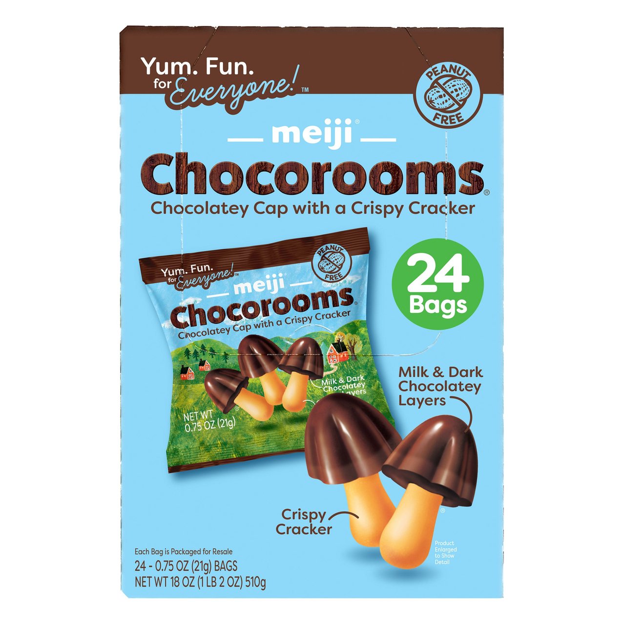 Meiji Chocorooms 24 Count, 0.75 Ounces Each - Image 1