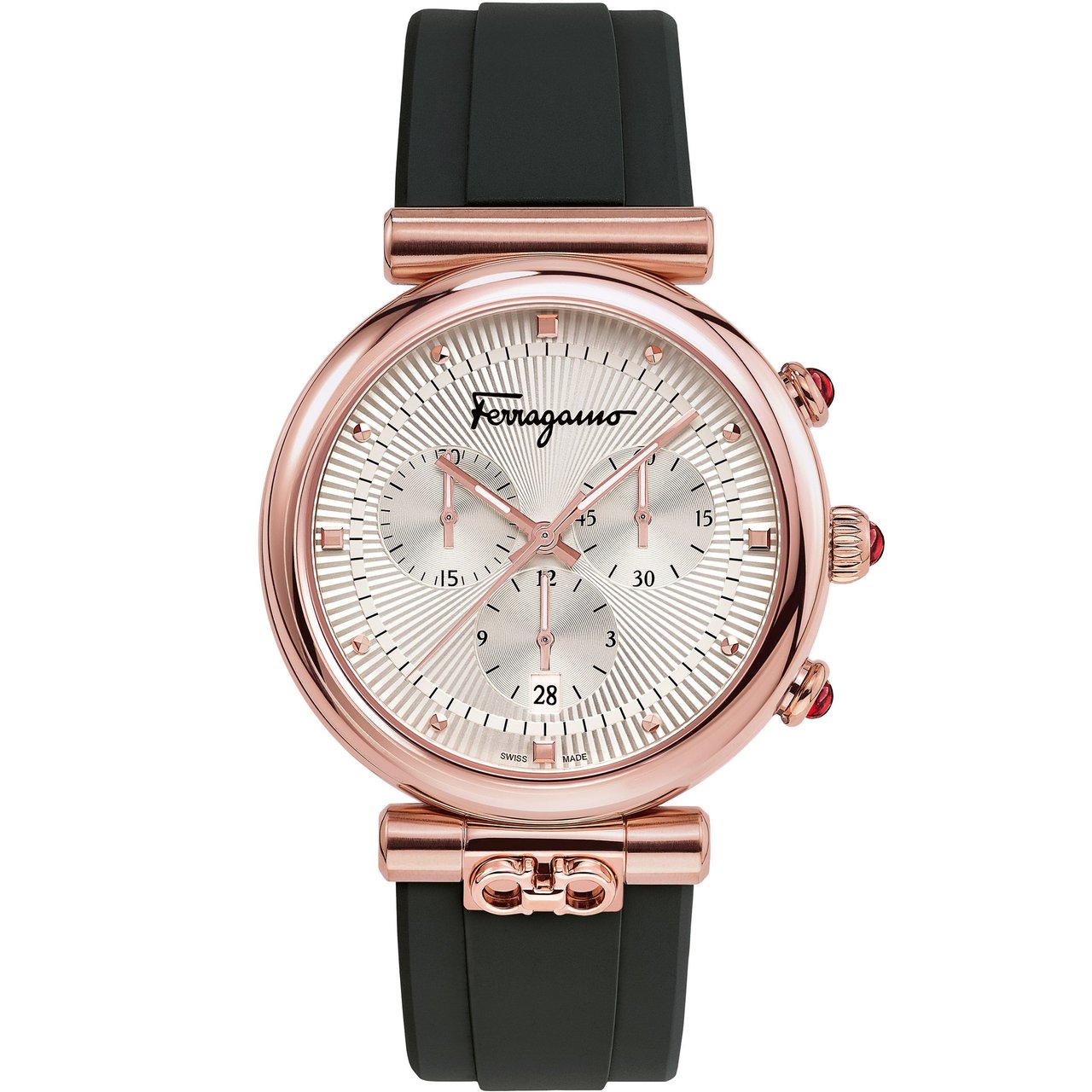 Ferragamo Ora Guilloche Dial Quartz Ladies Watch - Image 1