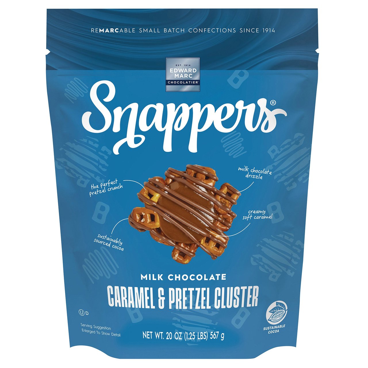 Snappers Milk Chocolate Caramel & Pretzel Cluster 20 Ounce Bag - Image 1