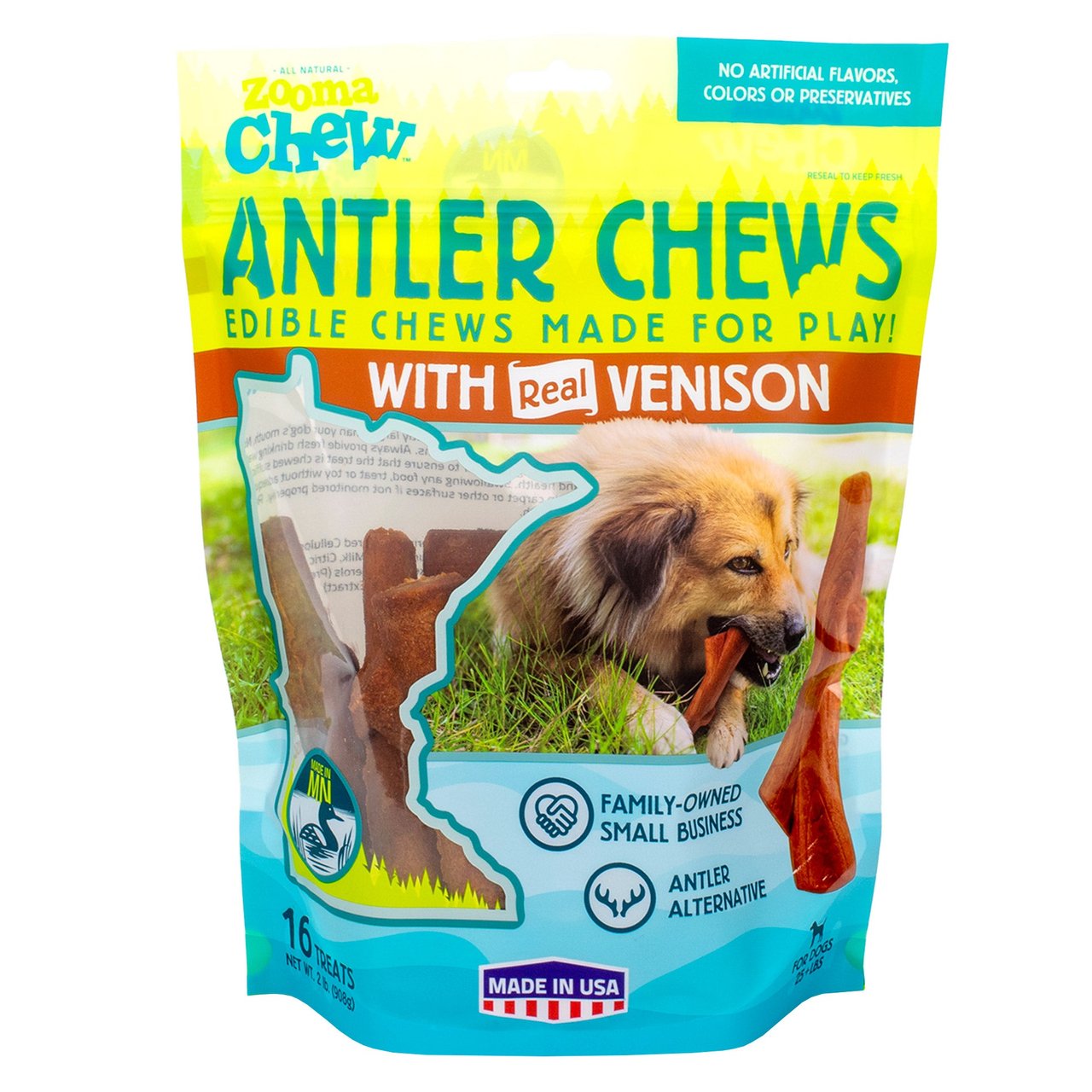 ZoomaChew Venison Antler Chews, 16-Count Package - Image 1