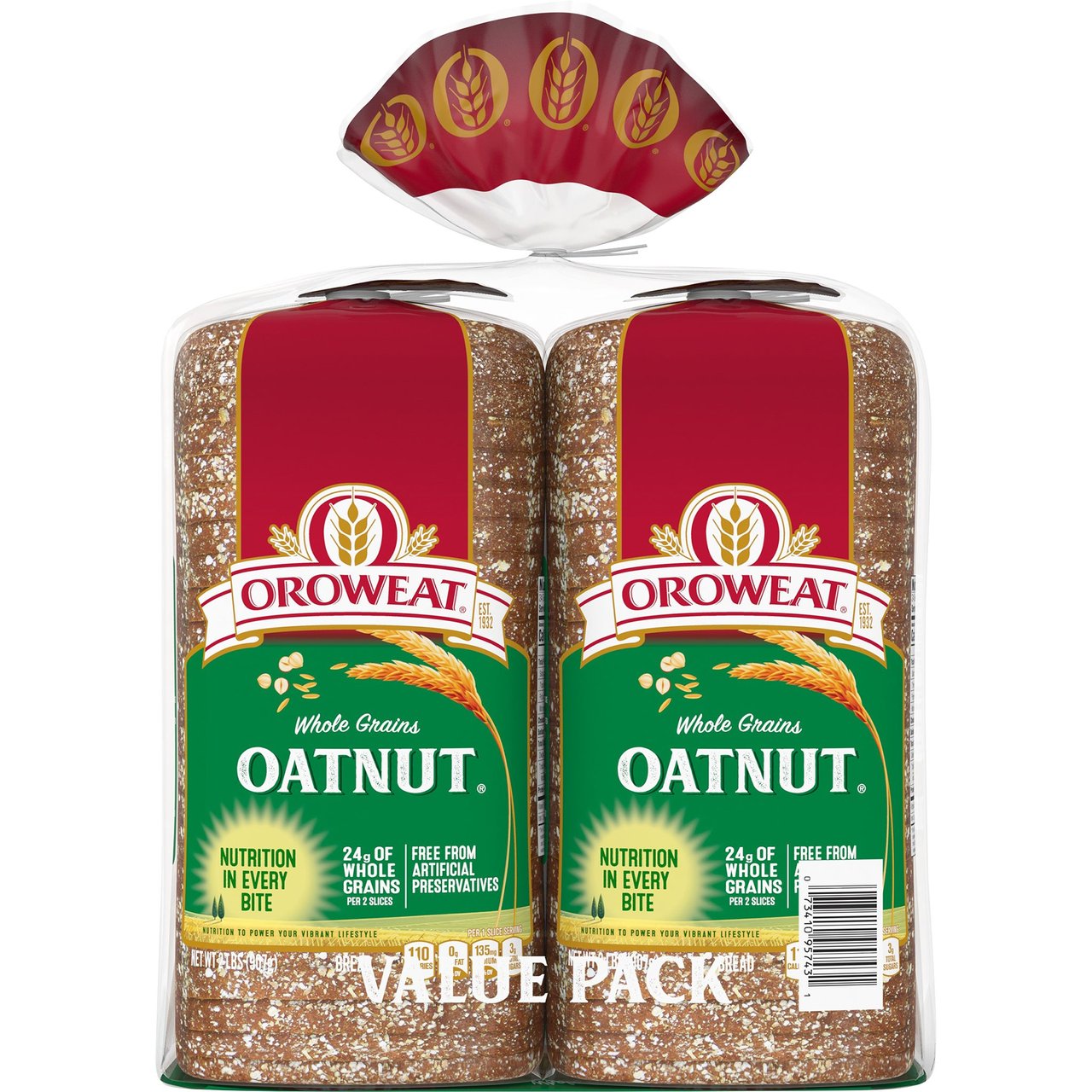 Oroweat All Natural Oatnut Bread, 2 Pack of 32 oz Loaves - Image 1