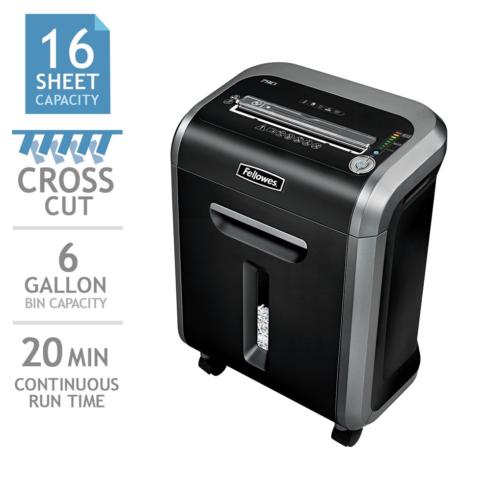 Fellowes Powershred 79Ci Cross-Cut Shredder, 12 Sheet Capacity - Image 1