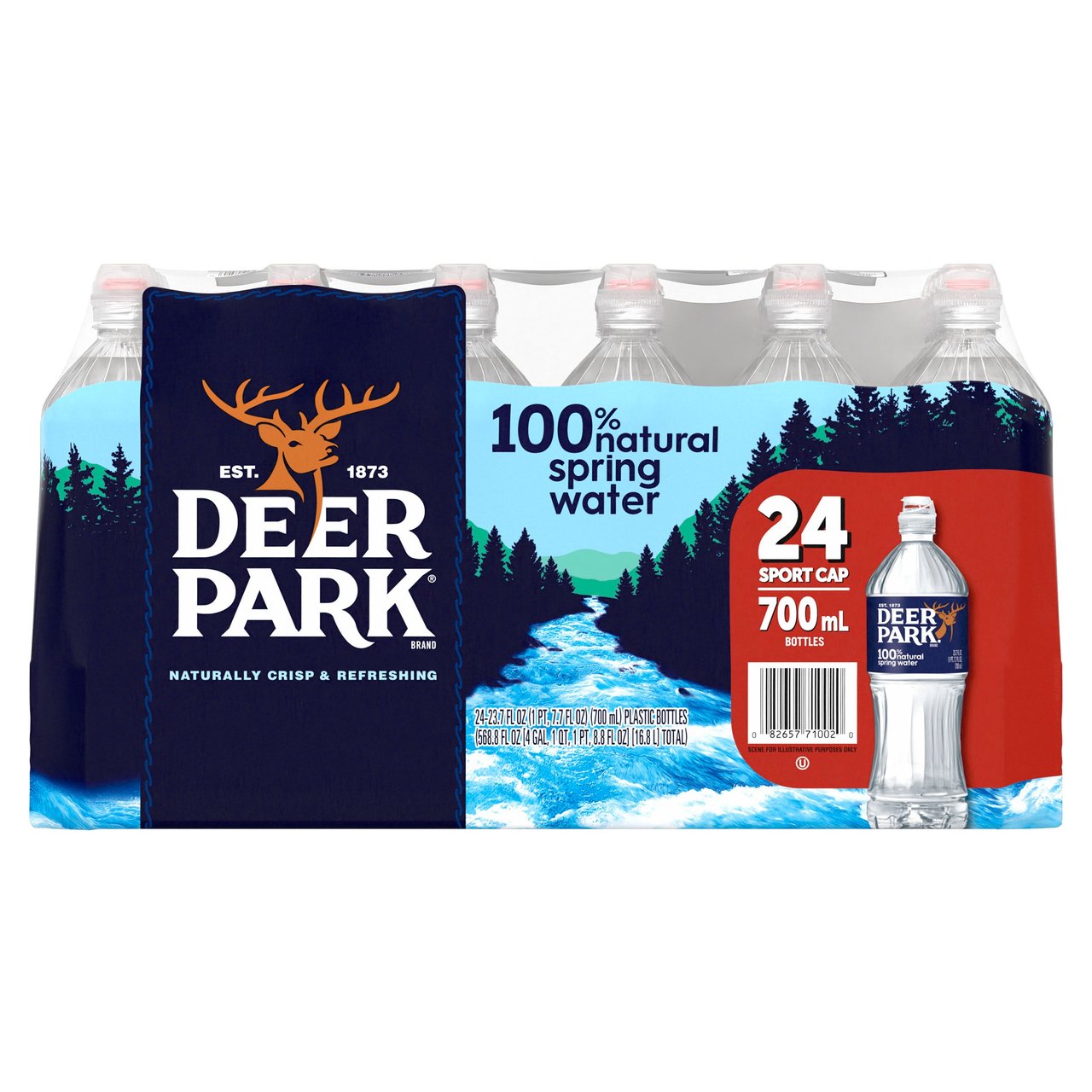 Deer Park Spring Water Sport Cap 24/23.7 Ounce Bottles - Image 1