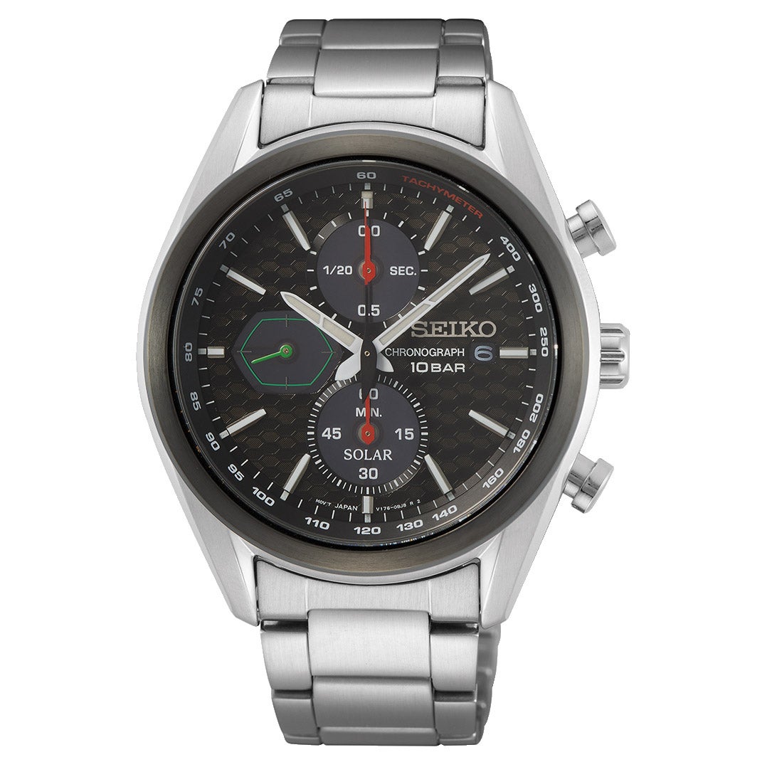 Seiko Essentials SSC803 Black Dial Men's Solar Watch