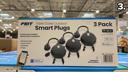 Feit Electric Triple Outlet Outdoor Smart Plug, 3-Pack