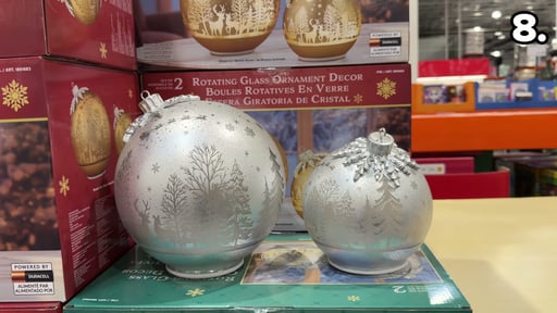 Rotating Glass Tabletop Ornaments with LED, Set of 2