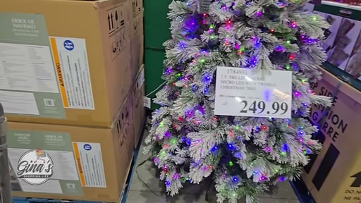 7.5' Pre-Lit Flocked Micro LED with Twinkle Christmas Tree