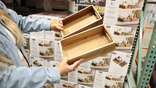 Seville Classics 5-Piece Acacia Storage Bin Set