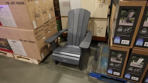 Leisure Line Fanback Adirondack Chair in Gray/White