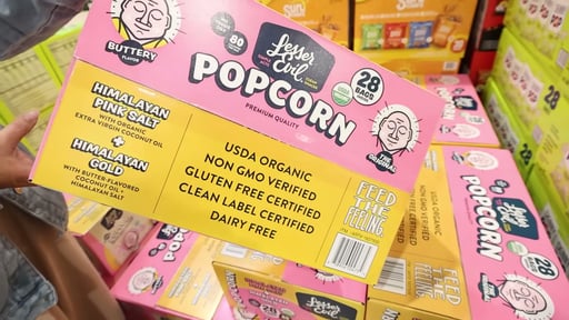 Organic Lesser Evil Popcorn Variety 28 Count Box