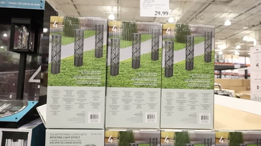 Test Rite Solar Bollard Rotating Pathway Light 4-Pack
