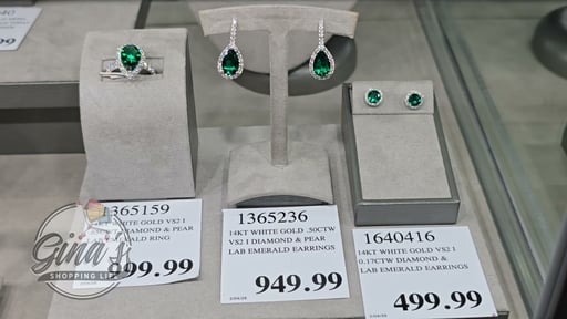14kt White Gold 0.50 ctw VS2 I Diamond & Pear Lab Created Emerald Earrings
