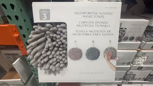 Multi-Purpose Chenille Noodle Hand Towels, 3-Pack