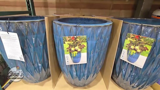 Ceramic Planter 21" Blue