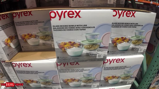 Pyrex 8-Piece Clear Glass Mixing Bowl Set