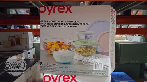 Pyrex 8-Piece Clear Glass Mixing Bowl Set