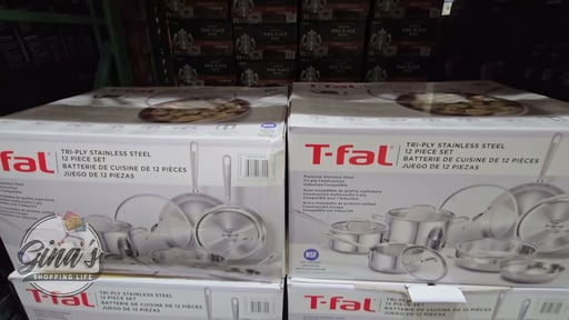 T-fal Pro Tri-Ply Stainless Steel Cookware Set, 12-Piece