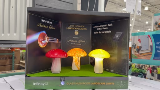 Infinity X1 Solar Glass Mushroom Lights 3-Pack