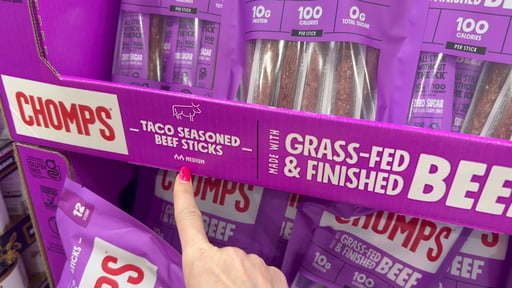 Chomps Taco Seasoned Grass-Fed Beef Sticks, 12-Pack, 1.15 oz Each