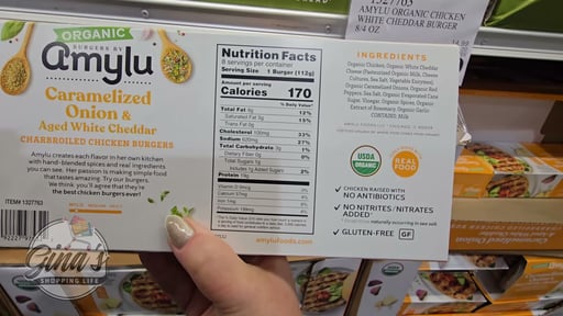 Amylu Organic Chicken White Cheddar Burger 32 oz (2 lbs)