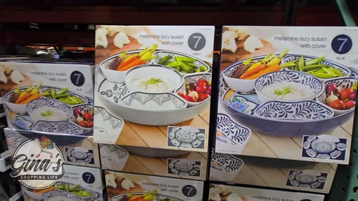 Melamine 15" 7-Piece Lazy Susan with Lid