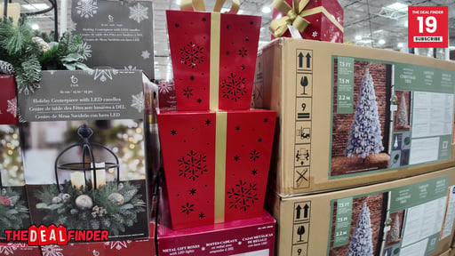 Nesting Metal Gift Boxes with LED Lights (Set of 3)