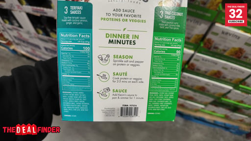 Kevin's Simmer Sauces Coconut/Teriyaki 6/7 oz (2.63 lbs)