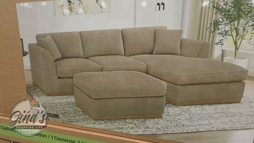 Henredon Caley Reversible Sofa Chaise with Ottoman