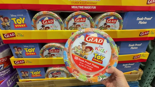 Glad for Kids Disney Pixar Toy Story 8.5" Paper Plates, 80 CT