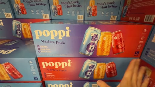 Poppi Prebiotic Soda Summer Variety Pack, 18 x 12 oz Cans
